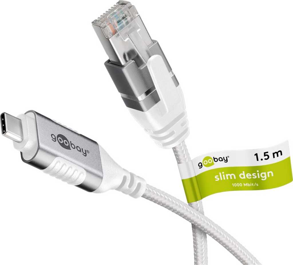 Goobay 74386 Kabeladapter USB 3.1 type A RJ45 Weiß