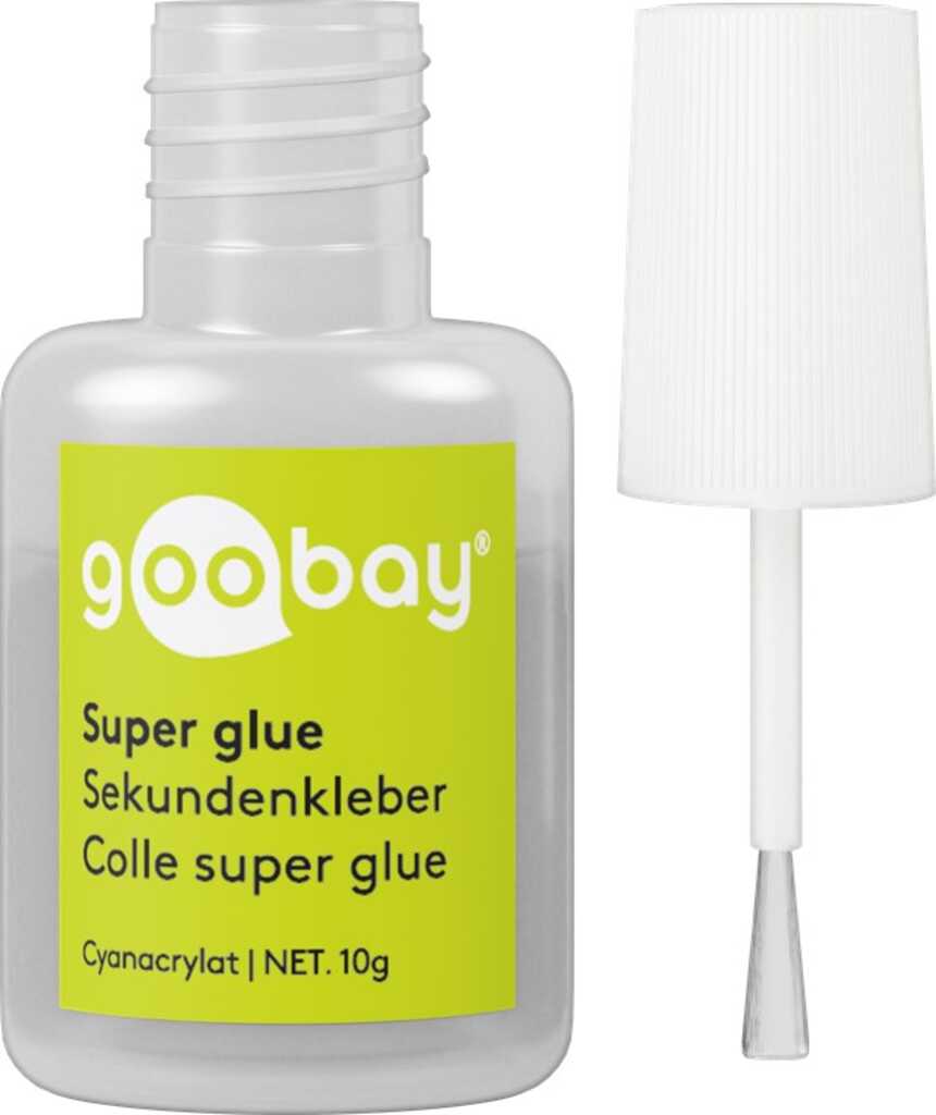 10g Sekundenkleber Flasche mit Pinsel, goobay geeignet für viele Untergründe