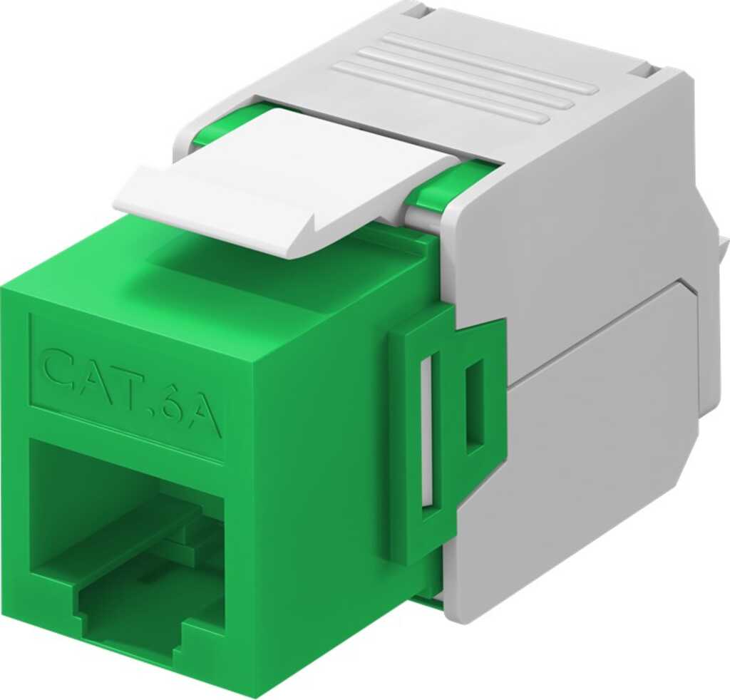 goobay Keystone Modul grün RJ45 CAT 6a, UTP RJ45-Buchse, Klemmleiste für LSA Montage