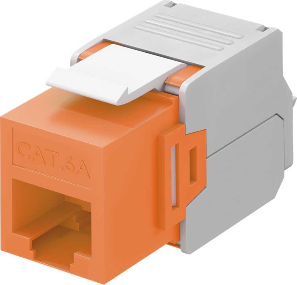 Goobay Keystone Modul RJ45 CAT 6A, UTP 16,5 mm breit, Krokodil-Typ, Klemmleiste für werkzeugfreie LSA-Montage