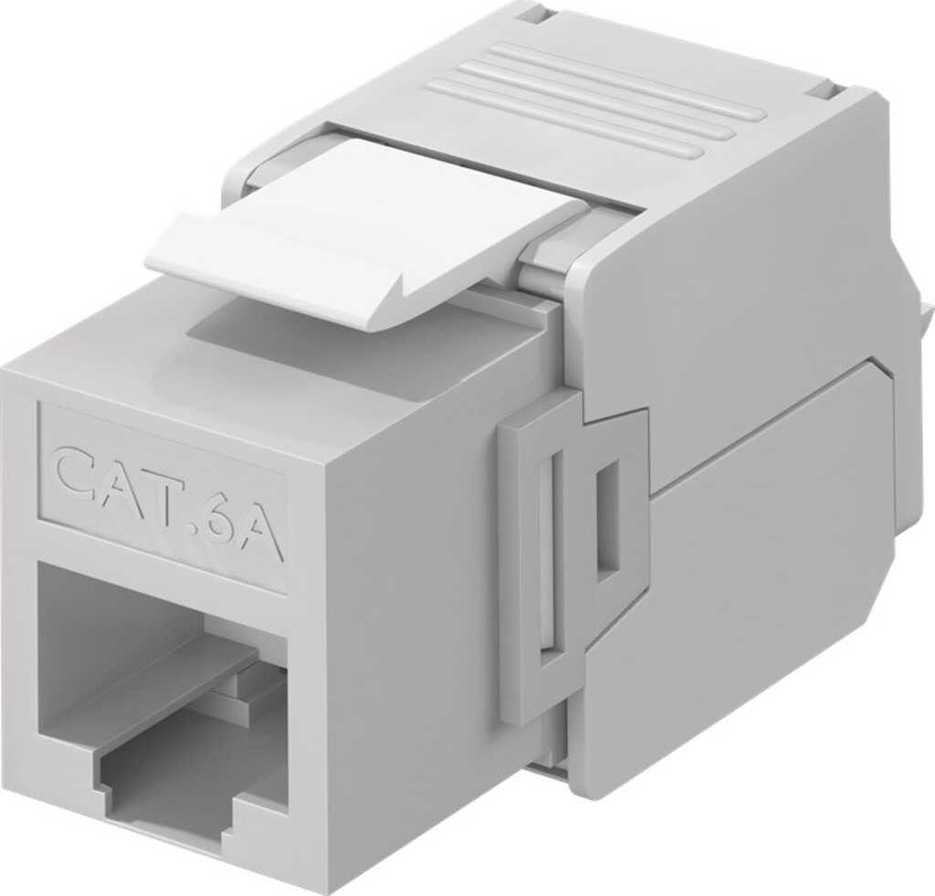 goobay Keystone Modul grau RJ45 CAT 6a, UTP RJ45-Buchse, Klemmleiste für LSA Montage