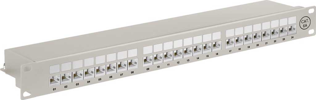 CAT 6a 19-Zoll (48,3 cm) Patch Panel, 24 Port 