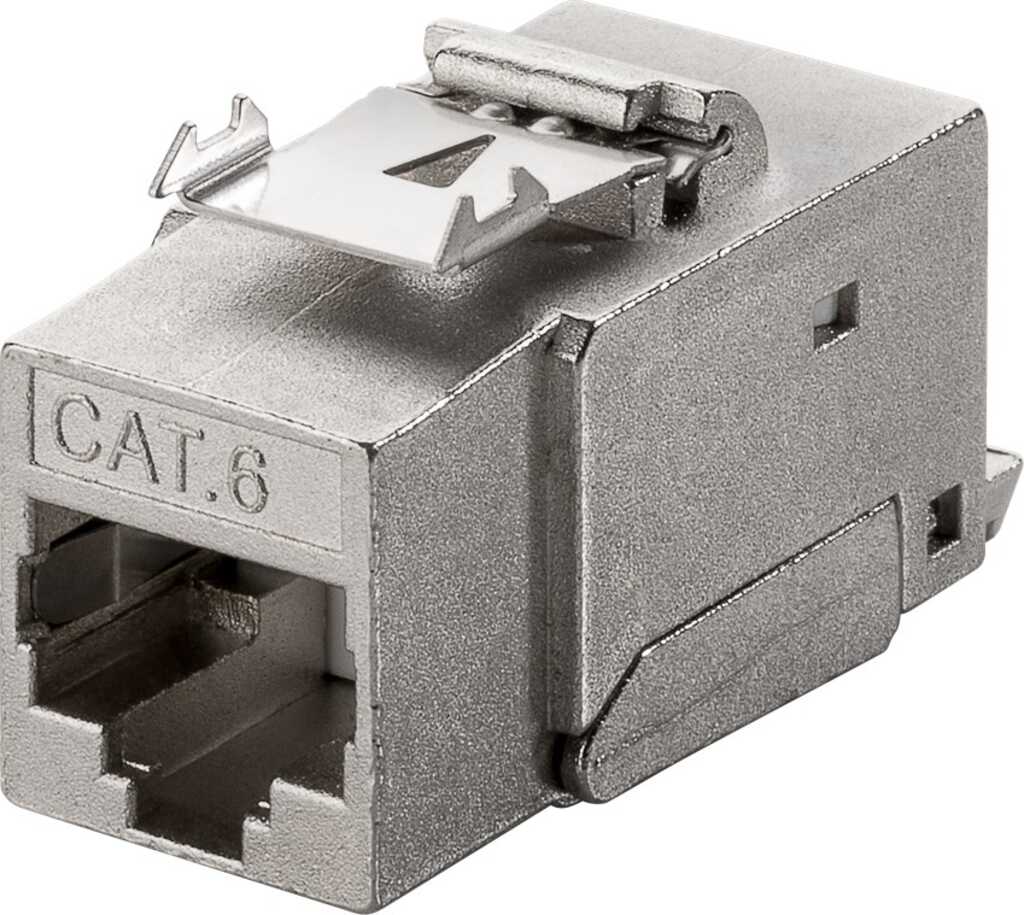 goobay Keystone Modul RJ45 CAT 6, STP RJ45-Buchse, Klemmleiste für LSA Montage