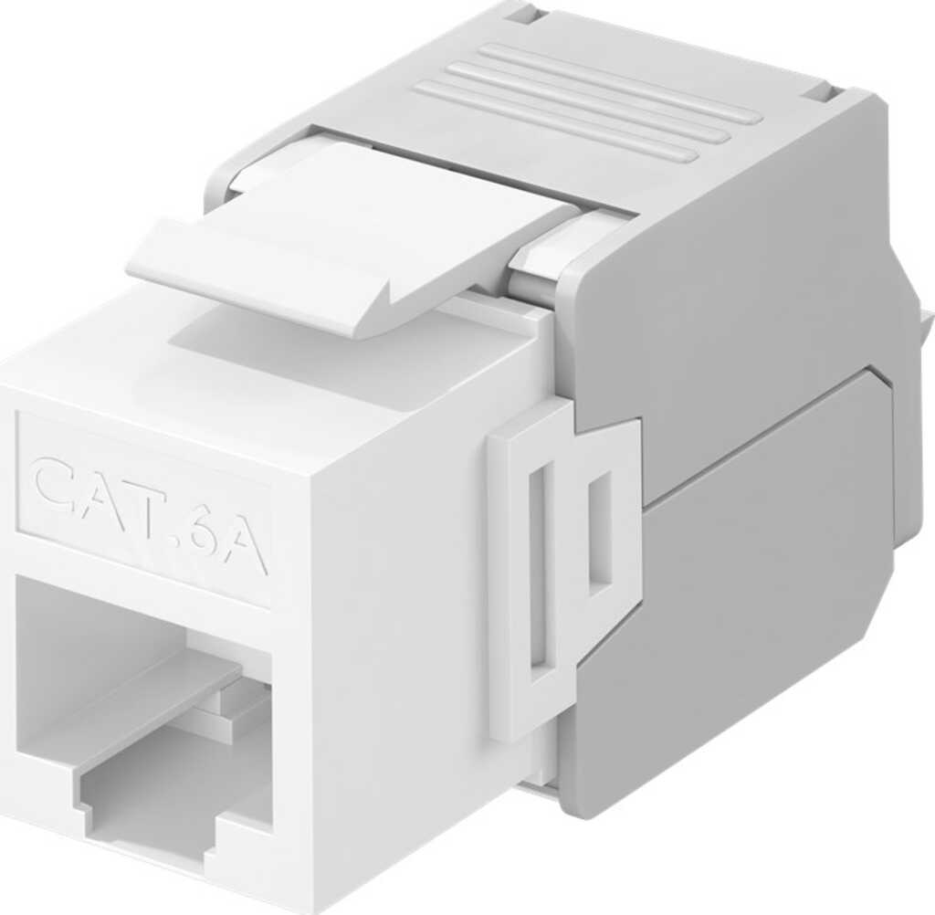 goobay Keystone Modul weiß RJ45 CAT 6a, UTP RJ45-Buchse, Klemmleiste für LSA Montage