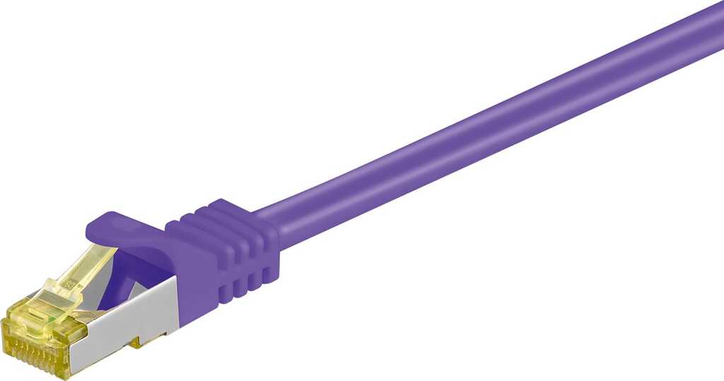 3m RJ45 Patchkabel S/FTP (PIMF) mit CAT 7 Rohkabel violett goobay, CAT 6A Stecker