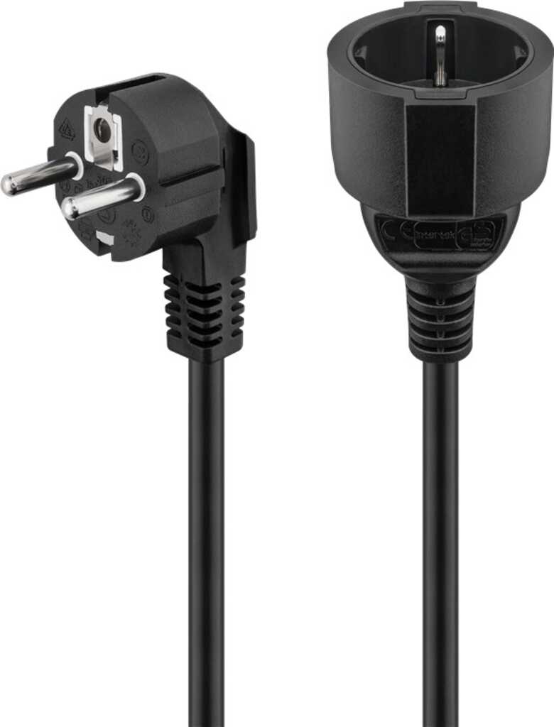 5m Stromverlängerung, Stecker-Typ F 230V, schwarz 