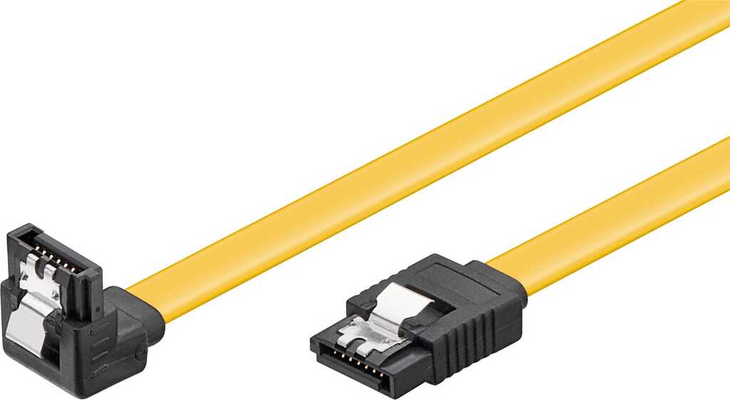 0,2m SATA III, 6Gb/s-Kabel gelb S-ATA L-Type > L-Type 90° goobay