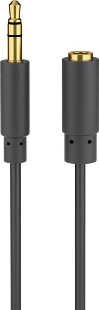 1,5m Klinke-Verlängerung 3,5mm Stecker/ Buchse slim schwarz 