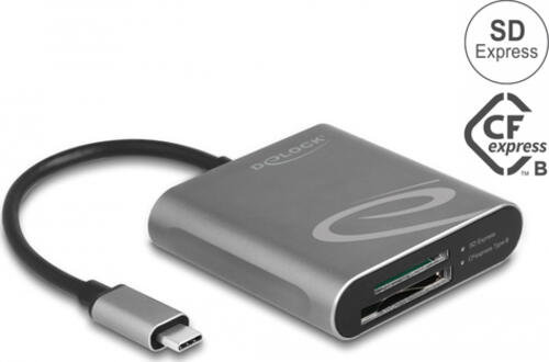 DeLOCK USB Type-C Card Reader für SD Express und CFexpress Speicherkarten