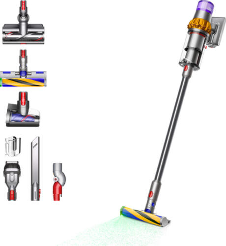 Dyson V15 Detect Absolute Handstaubsauger Nickel, Edelstahl, Gelb Beutellos