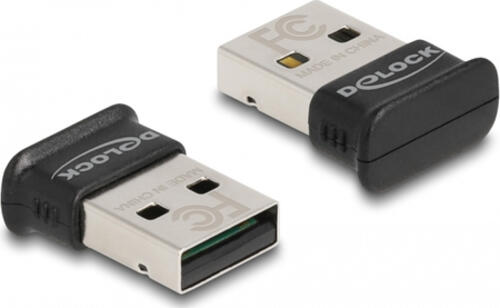 DeLOCK USB Bluetooth 5.0 Adapter Klasse 1 im Micro Design - Reichweite bis zu 100 Meter