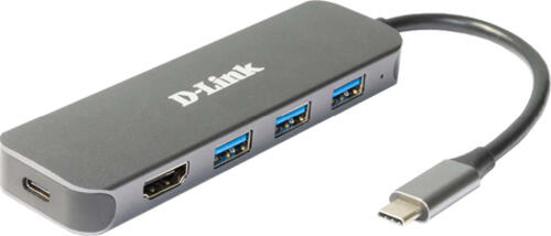 D-Link DUB-2333 laptop-dockingstation & portreplikator Kabelgebunden USB Typ-C Grau