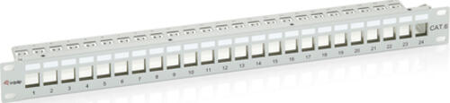 Equip 24-Port Keystone Cat.6 Geschirmtes Patch Panel, Hellgrau