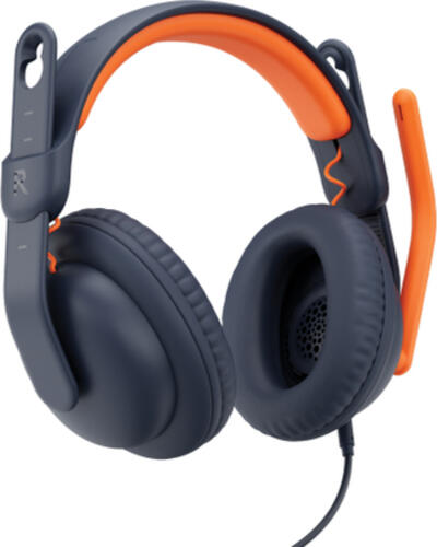 Logitech Zone Learn Kopfhörer Kabelgebunden Kopfband Ausbildung USB Typ-C Blau, Orange