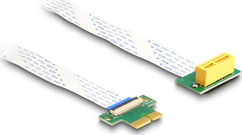 DeLOCK Riser Karte PCI Express x1 Stecker zu x1 Slot 90 gewinkelt mit FPC Kabel 30 cm