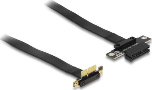 DeLOCK Riser Karte PCI Express x1 Stecker 90 gewinkelt zu x1 Slot mit Kabel 60 cm