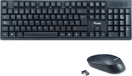 Equip Kabelloses Tastatur und Mausset, ES Layout (QWERTY)