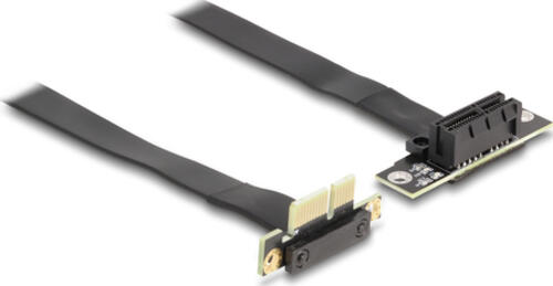 DeLOCK Riser Karte PCI Express x1 Stecker 90 gewinkelt zu x1 Slot 90 gewinkelt mit Kabel 30 cm