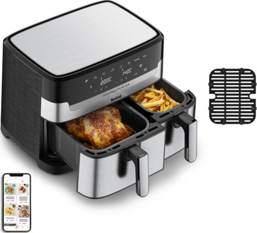 Tefal Dual Easy Fry & Grill EY905D Doppel 8,3 l Eigenständig 2700 W Heißluftfritteuse Edelstahl