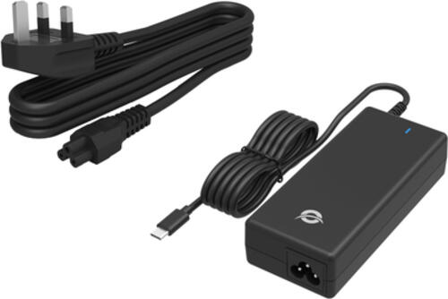 Conceptronic OZUL03BUK 100W GaN USB PD Desktop-Ladegerät, Integriertes USB-C-Kabel, UK-Stecker