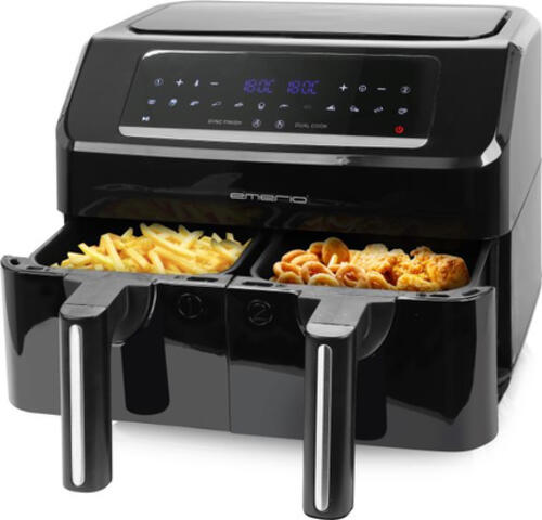 Emerio Smart Fryer AF-130376.1 Doppel 7,2 l Eigenständig 2400 W Heißluftfritteuse Schwarz