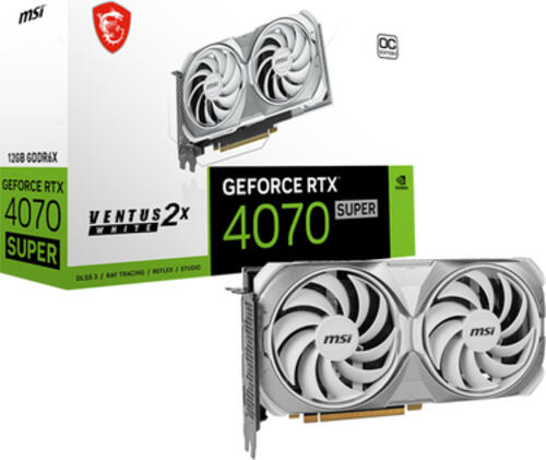 MSI GeForce RTX 4070 SUPER 12G VENTUS 2X WHITE OC NVIDIA 12 GB GDDR6X