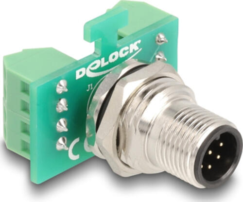 DeLOCK M12 Übergabemodul Adapter 8 Pin A-kodiert Stecker zu 9 Pin Terminalblock zum Einbau