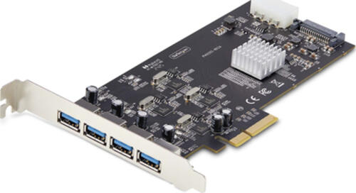 StarTech.com 4-Port USB PCIe Karte, USB 3.2 5Gbps, PCI Express 2.0 Karte mit 4 unabhängigen USB-Controllern, 4 USB 3.2 Typ-A Anschlüsse, PCIe 3.0/4.0, Windows/macOS/Linux