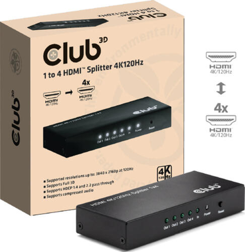 CLUB3D Splitter 1 auf 4 HDMI 4K120Hz