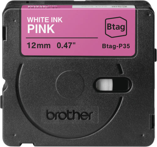 Brother BTAG-P35 Etiketten erstellendes Band White on pink