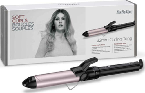 BaByliss C332E Haarstyling-Gerät Lockenstab Warm Schwarz, Pink 1,8 m