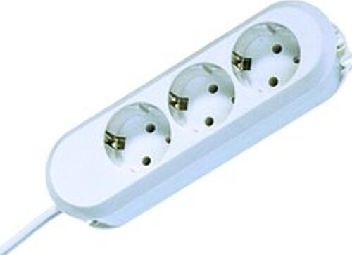 Bachmann 3x Schuko H05VV-F 3G 1.50mm 16A/3680W 5m Verlängerungskabel 3 AC-Ausgänge Weiß