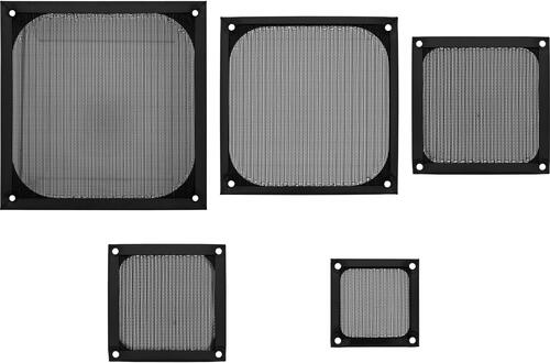 InLine Lüftergitter, Aluminium Filter, 92x92mm, schwarz