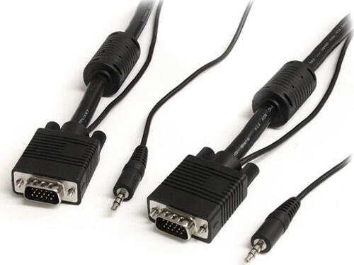 StarTech.com 10m Monitor-VGA-Koaxial-Videokabel mit Audio für hohe Auflösung - HD15 Stecker/Stecker