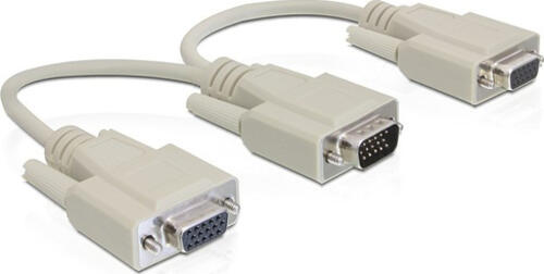 DeLOCK VGA/2 x VGA VGA-Kabel 0,2 m VGA (D-Sub) 2 x VGA (D-Sub) Beige