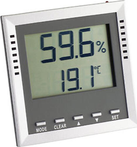 TFA-Dostmann 30.5010 Hygrometer/Psychrometer Drinnen Elektronisches Hygrometer Grau, Silber