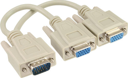 InLine VGA Y-Adapterkabel, VGA Stecker auf 2x VGA Buchse