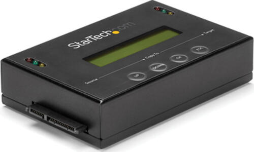 StarTech.com 1:1 Selbständige Festplatten Klonstation und Löscher, SATA HDD/SSD Disk Kloner & Löscher, LCD Bildschirm, TAA Konform, Betriebssystem unabhängig