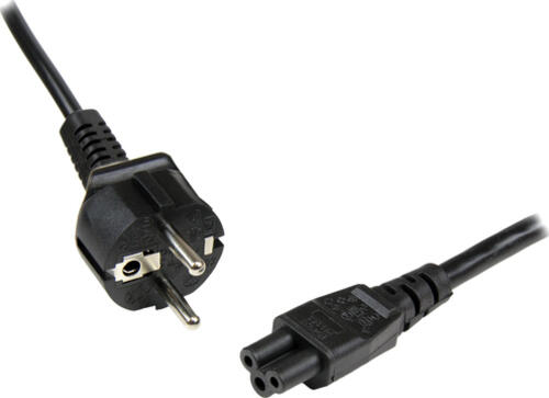 StarTech.com 1 m Laptop Ladekabel, EU Schuko auf C5, 2,5A 250V, 18AWG, Notebook / Laptop Ersatzstromkabel, Laptop Netzteil Stromkabel, Kleeblatt/Mickey Mouse Netzkabel