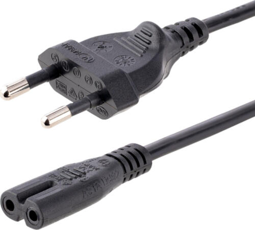 StarTech.com 1 m Laptop Ladekabel, EU Stecker auf C7, 2,5A 250V, 18AWG, Laptop Ersatzkabel, Drucker Stromkabel, Laptop Stromkabel/Netztkabel - UL gelistet