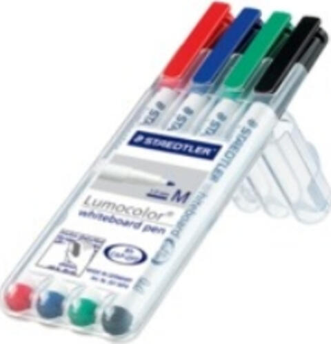 Staedtler 301 WP4 Marker 4 Stück(e) Feine Spitze Schwarz, Blau, Grün, Rot