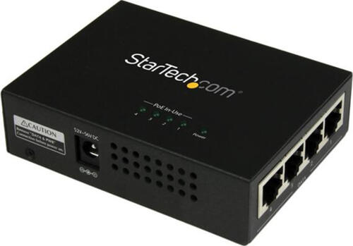 StarTech.com 4 Port Gigabit midspan - PoE+ Injektor - 802.3at/af