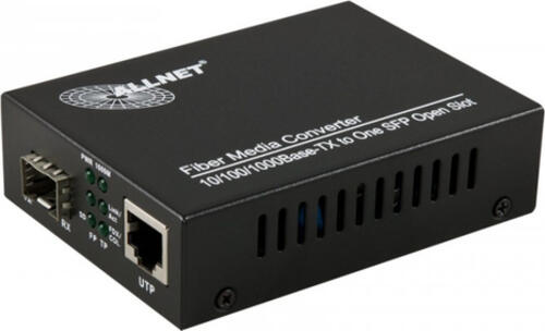 ALLNET ALL-MC104G-SFP1 Netzwerk Medienkonverter 1000 Mbit/s Multi-Modus, Einzelmodus Schwarz