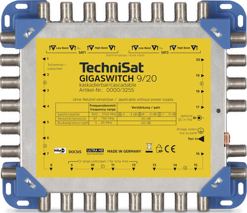 TechniSat GigaSwitch 9/20 Satblock-Verteilung 9 Eingänge 20 Ausgänge