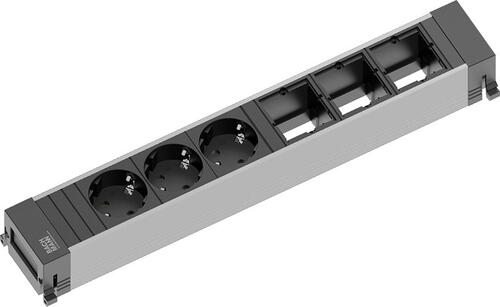 Bachmann POWER FRAME Verlängerungskabel 0,2 m 3 AC-Ausgänge Drinnen Schwarz, Grau