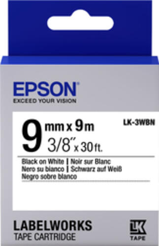 Epson Etikettenkassette LK-3WBN - Standard - schwarz auf weiß - 9mmx9m