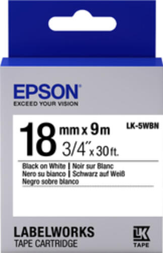 Epson Etikettenkassette LK-5WBN - Standard - schwarz auf weiß - 18mmx9m