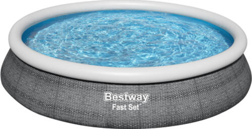 Bestway Fast Set 57313 Aufstellpool Gerahmter Pool Rund 9677 l Grau