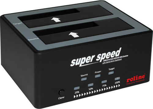 Secomp 16.01.4122 Speicherlaufwerk-Docking-Station USB 3.2 Gen 1 (3.1 Gen 1) Type-B Schwarz