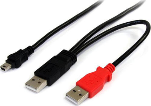 StarTech.com 1,8m USB Y-Kabel für externe Festplatten - USB A auf Mini-B